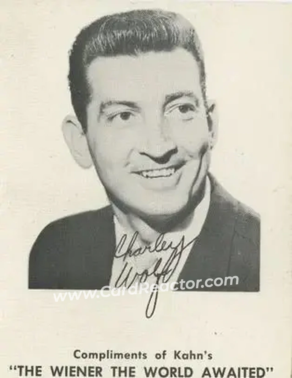 1961-62 Kahn's #NNO - Charley Wolf - Cincinnati Royals - Front