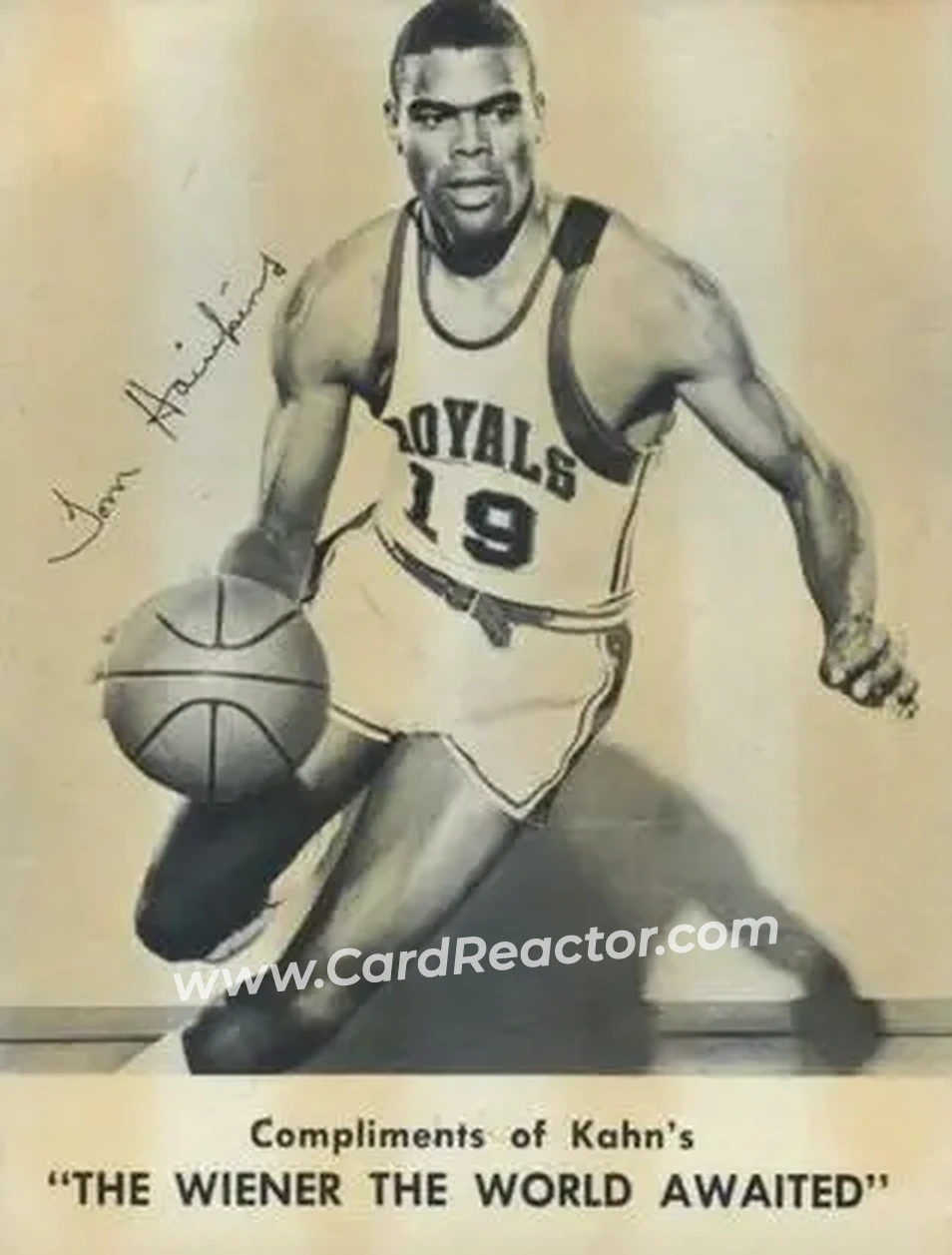1962-63 Kahn's #NNO - Tom Hawkins - Cincinnati Royals - Front