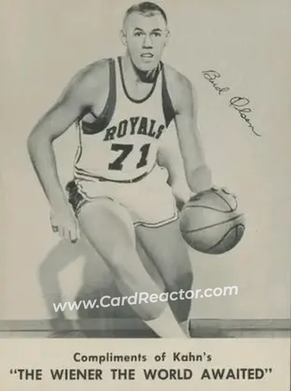 1962-63 Kahn's #NNO - Bud Olsen - Cincinnati Royals - Front