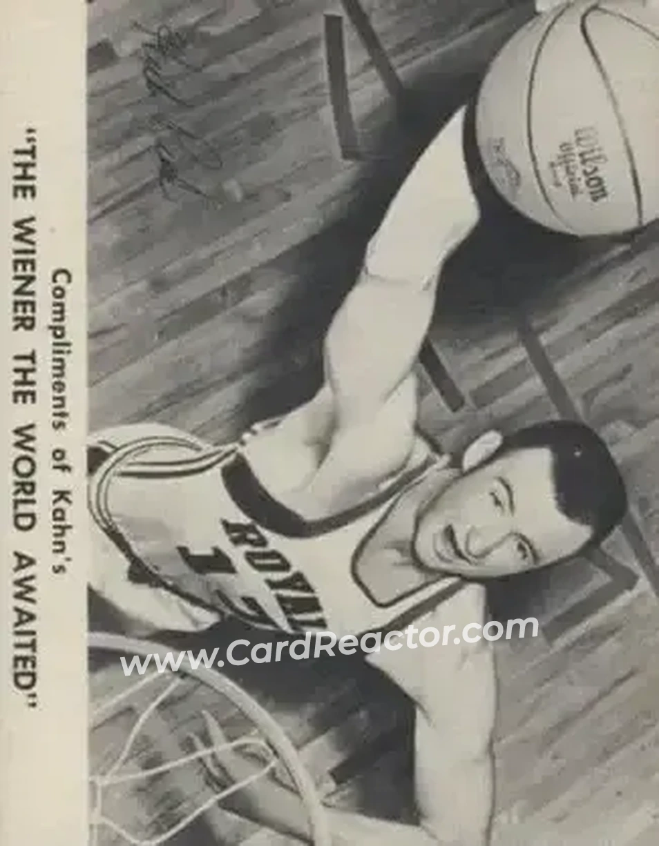 1962-63 Kahn's #NNO - Hub Reed - Cincinnati Royals - Front 1962-63 Kahn's #NNO - Hub Reed - Cincinnati Royals - Front