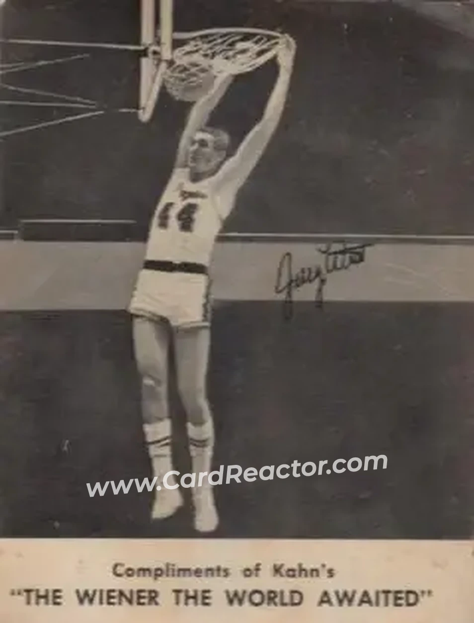 1962-63 Kahn's #NNO - Jerry West - Cincinnati Royals - Front
