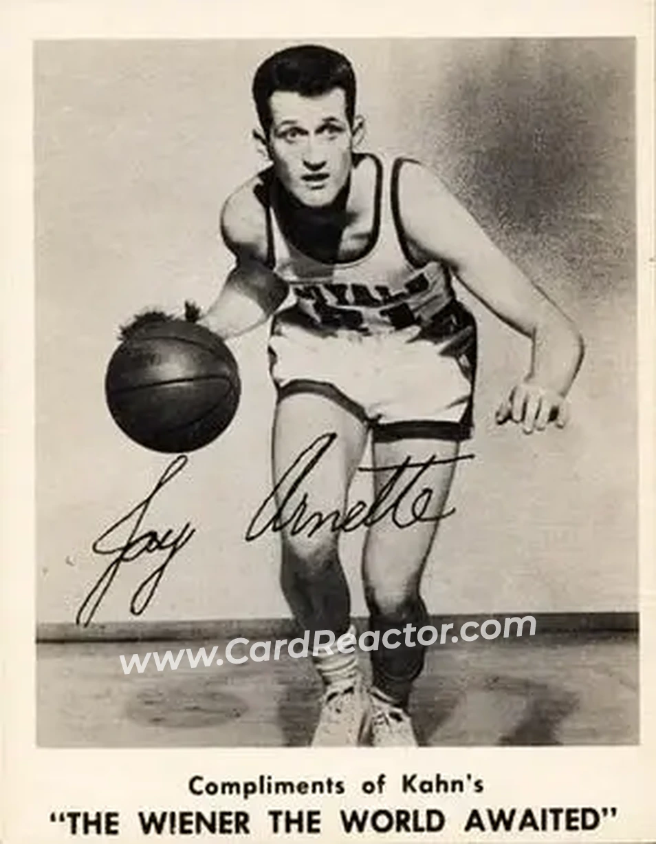 1963-64 Kahn's #NNO - Jay Arnette - Cincinnati Royals - Front