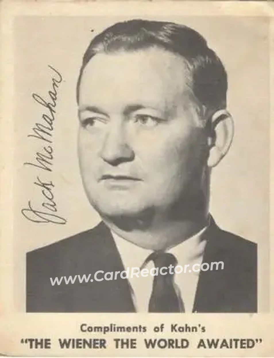 1963-64 Kahn's #NNO - Jack McMahon - Cincinnati Royals - Front