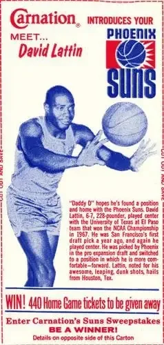1968-69 Carnation Milk Phoenix Suns feature card