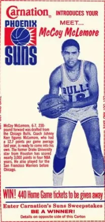 1968-69 Carnation Milk Phoenix Suns #NNO - McCoy McLemore - Phoenix Suns