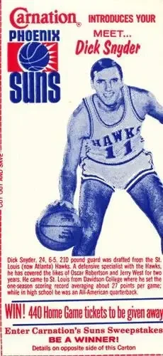 1968-69 Carnation Milk Phoenix Suns feature card