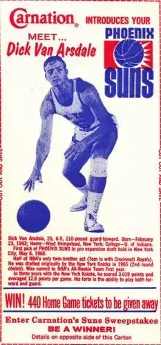 1968-69 Carnation Milk Phoenix Suns feature card