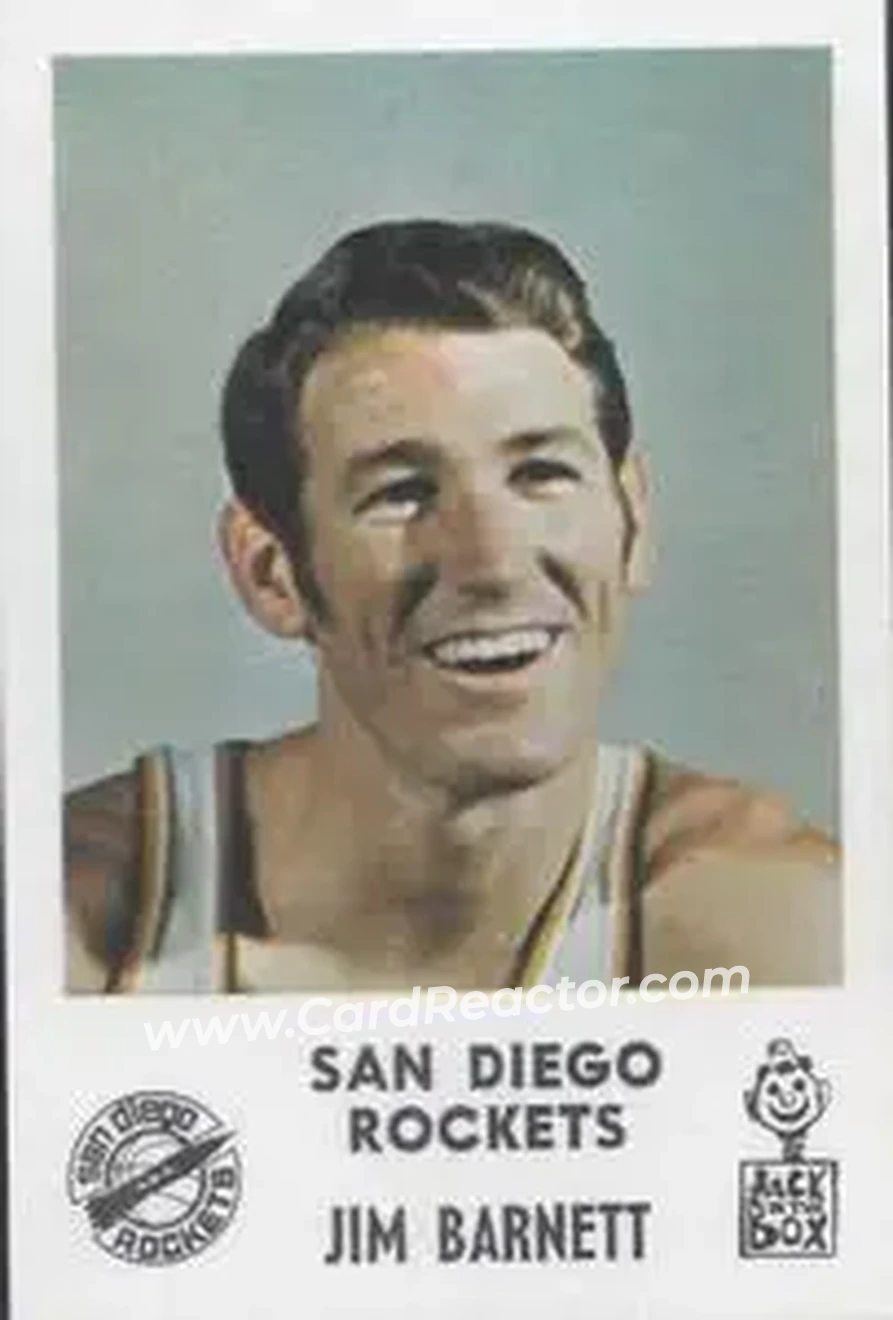 1968-69 Jack in the Box San Diego Rockets #NNO - Jim Barnett - San Diego Rockets - Front 1968-69 Jack in the Box San Diego Rockets #NNO - Jim Barnett - San Diego Rockets - Front
