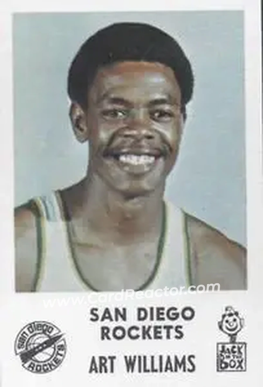 1968-69 Jack in the Box San Diego Rockets #NNO - Art Williams - San Diego Rockets - Front