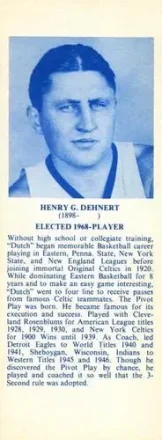 1968-74 NBA Hall of Fame Bookmarks #NNO - Henry G. Dehnert - Boston Celtics