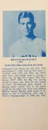 1968-74 NBA Hall of Fame Bookmarks #NNO Branch McCracken