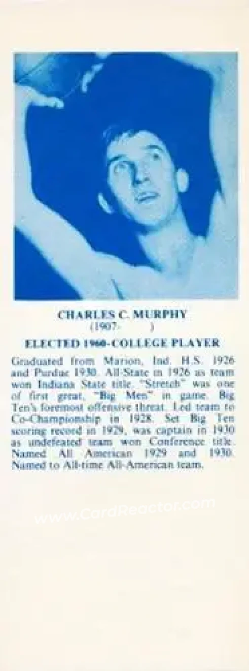 1968-74 NBA Hall of Fame Bookmarks #NNO - Charles Murphy - Front 1968-74 NBA Hall of Fame Bookmarks #NNO - Charles Murphy - Front