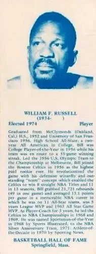 1968-74 NBA Hall of Fame Bookmarks feature card