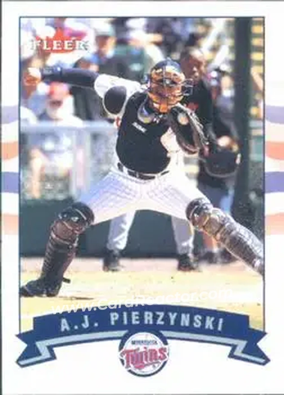 2002 Fleer #40 - A.J. Pierzynski - Minnesota Twins - Front 2002 Fleer #40 - A.J. Pierzynski - Minnesota Twins - Front