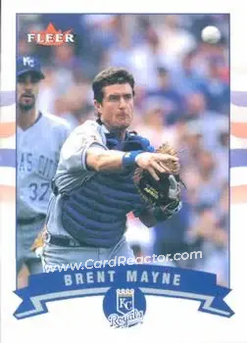 2002 Fleer #46 - Brent Mayne - Kansas City Royals - Front