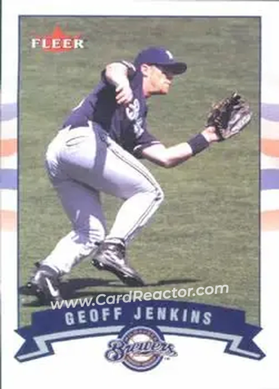 2002 Fleer #49 - Geoff Jenkins - Milwaukee Brewers - Front