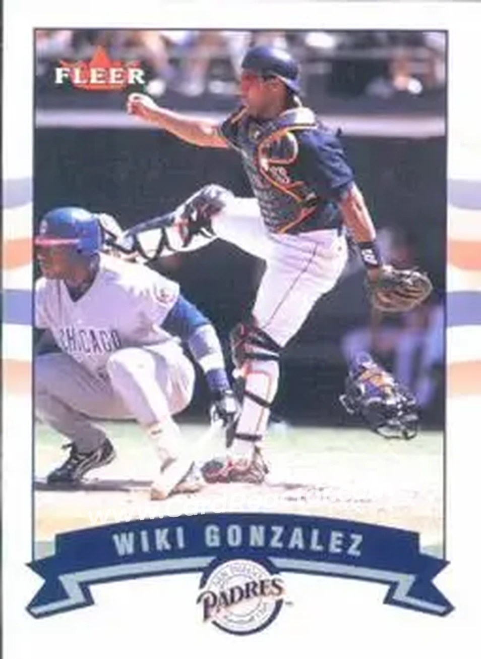 2002 Fleer #52 - Wiki Gonzalez - San Diego Padres - Front 2002 Fleer #52 - Wiki Gonzalez - San Diego Padres - Front