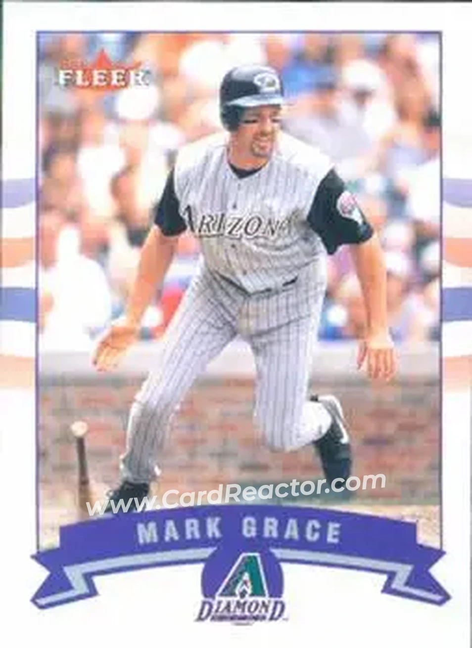 2002 Fleer #92 - Mark Grace - Arizona Diamondbacks - Front