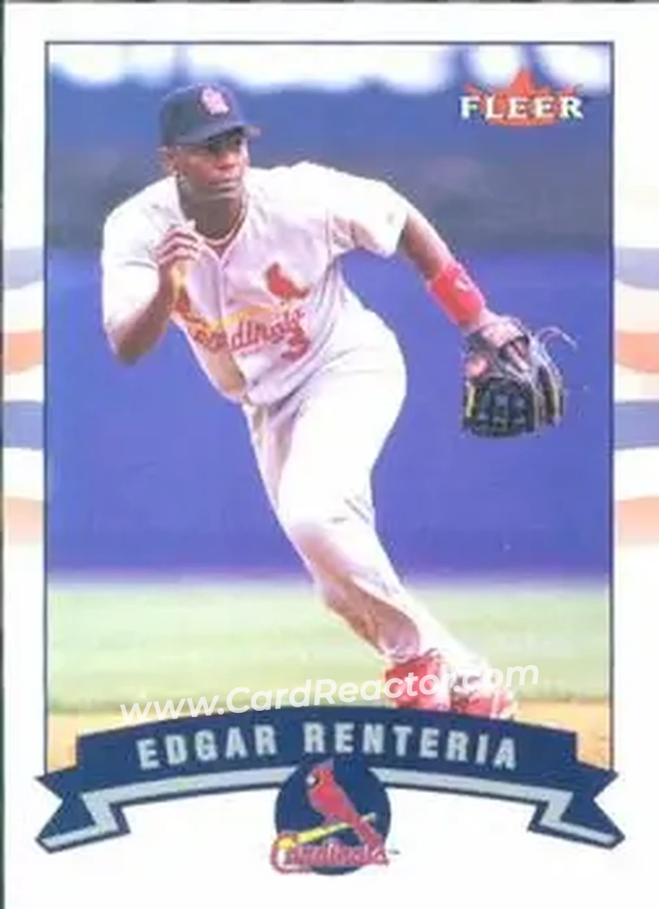 2002 Fleer #114 - Edgar Renteria - St. Louis Cardinals - Front 2002 Fleer #114 - Edgar Renteria - St. Louis Cardinals - Front