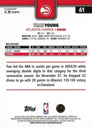 Trae Young Rückseite