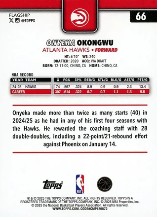 Reverso de Onyeka Okongwu