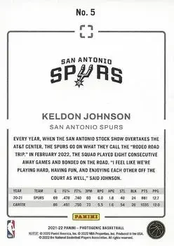 Back of Keldon Johnson