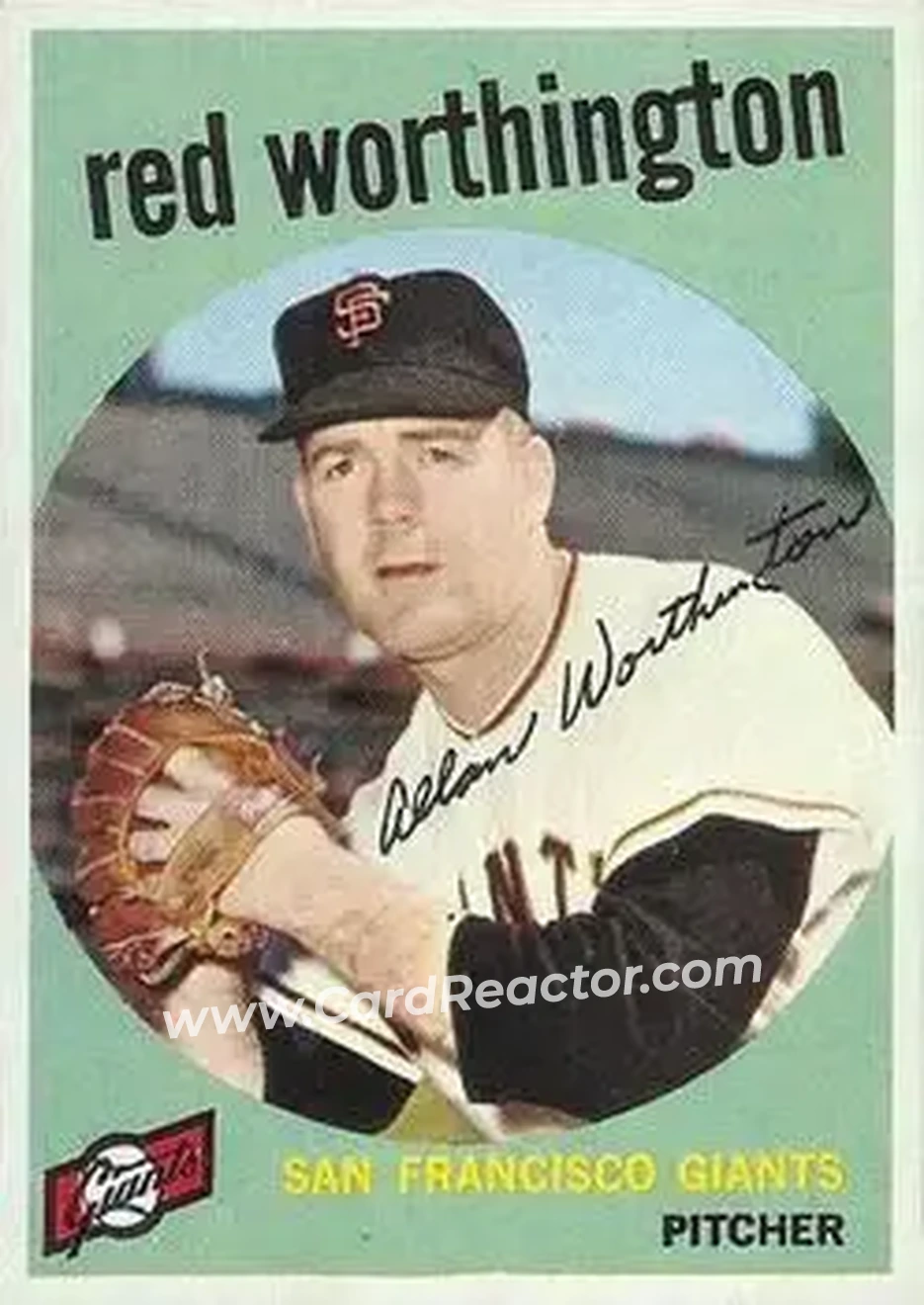 1959 Topps Venezuelan #28 - Al Worthington - San Francisco Giants - Front