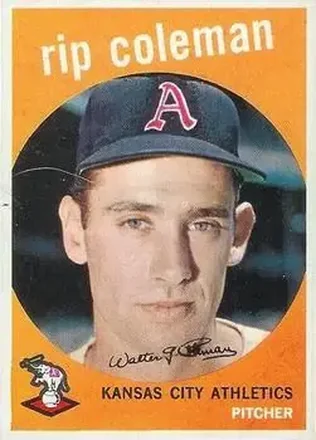 1959 Topps Venezuelan #51 - Rip Coleman - Kansas City Athletics 1959 Topps Venezuelan #51 - Rip Coleman - Kansas City Athletics