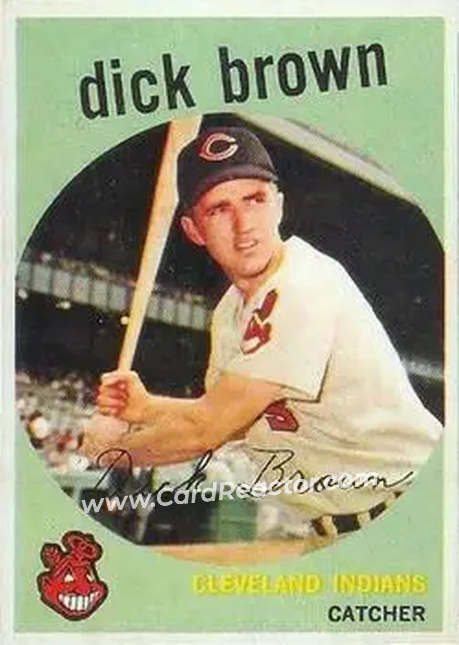 1959 Topps Venezuelan #61 - Dick Brown - Cleveland Indians - Front