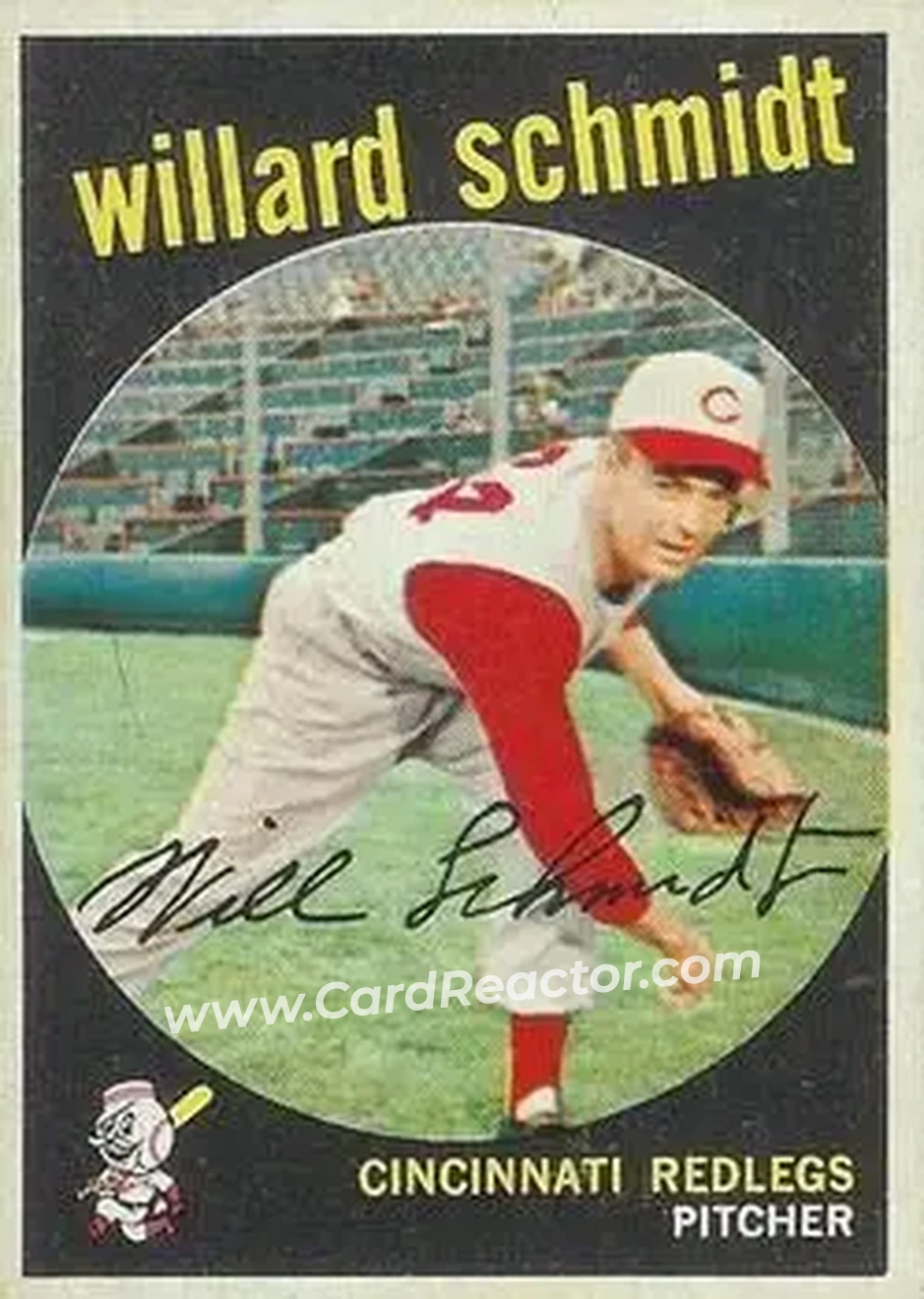 1959 Topps Venezuelan #171 - Willard Schmidt - Cincinnati Redlegs - Front