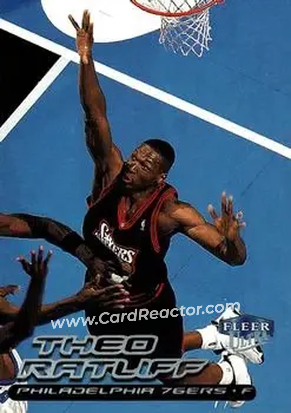 1999-00 Ultra #106 - Theo Ratliff - Philadelphia 76ers - Front 1999-00 Ultra #106 - Theo Ratliff - Philadelphia 76ers - Front