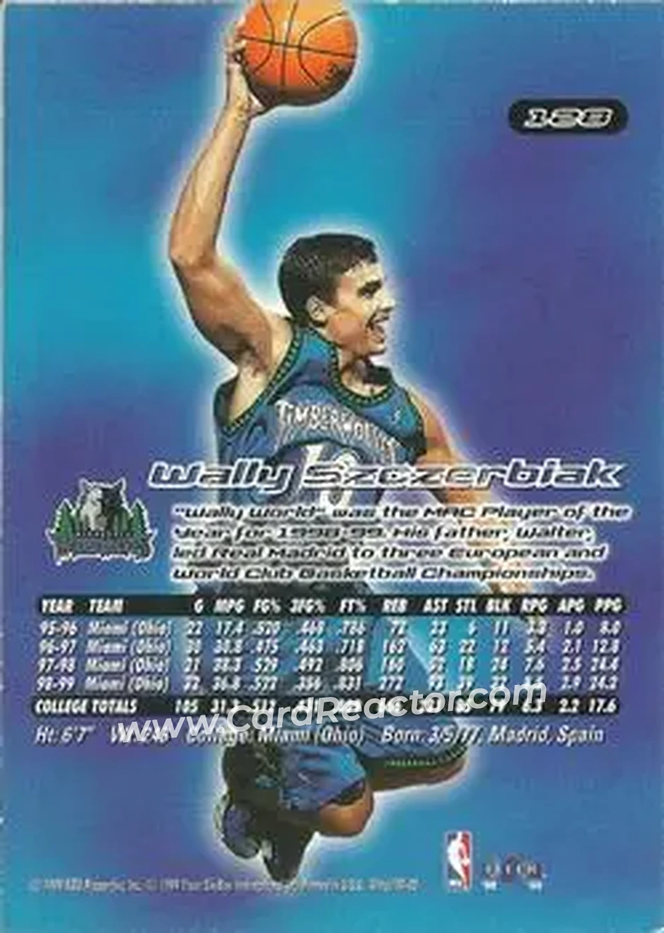 1999-00 Ultra #128 - Wally Szczerbiak - Minnesota Timberwolves - Back 1999-00 Ultra #128 - Wally Szczerbiak - Minnesota Timberwolves - Back