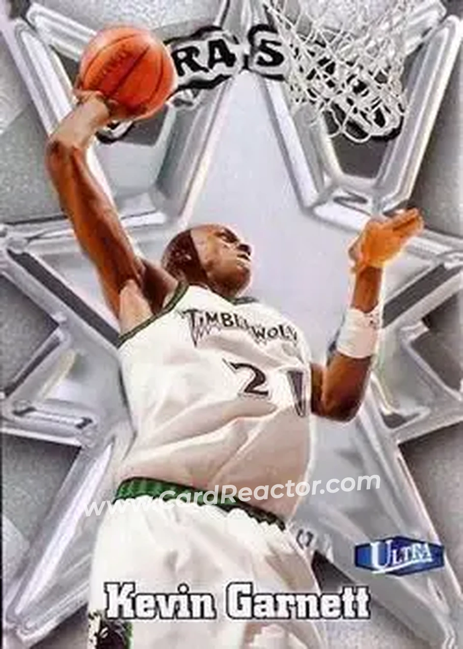 1997-98 Ultra - Ultra Stars #8 US - Kevin Garnett - Minnesota Timberwolves - Front 1997-98 Ultra - Ultra Stars #8 US - Kevin Garnett - Minnesota Timberwolves - Front