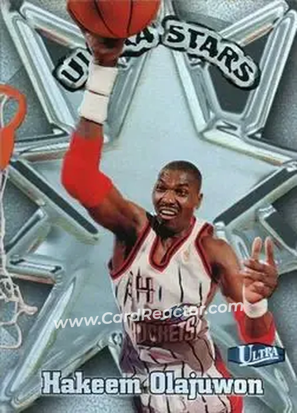 1997-98 Ultra - Ultra Stars #18 US - Hakeem Olajuwon - Houston Rockets - Front