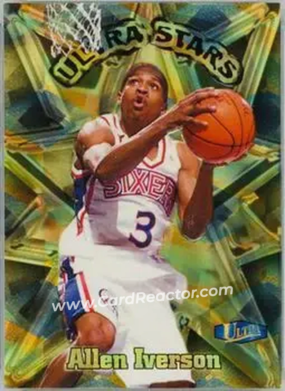 1997-98 Ultra - Ultra Stars Gold #2 US - Allen Iverson - Philadelphia 76ers - Front