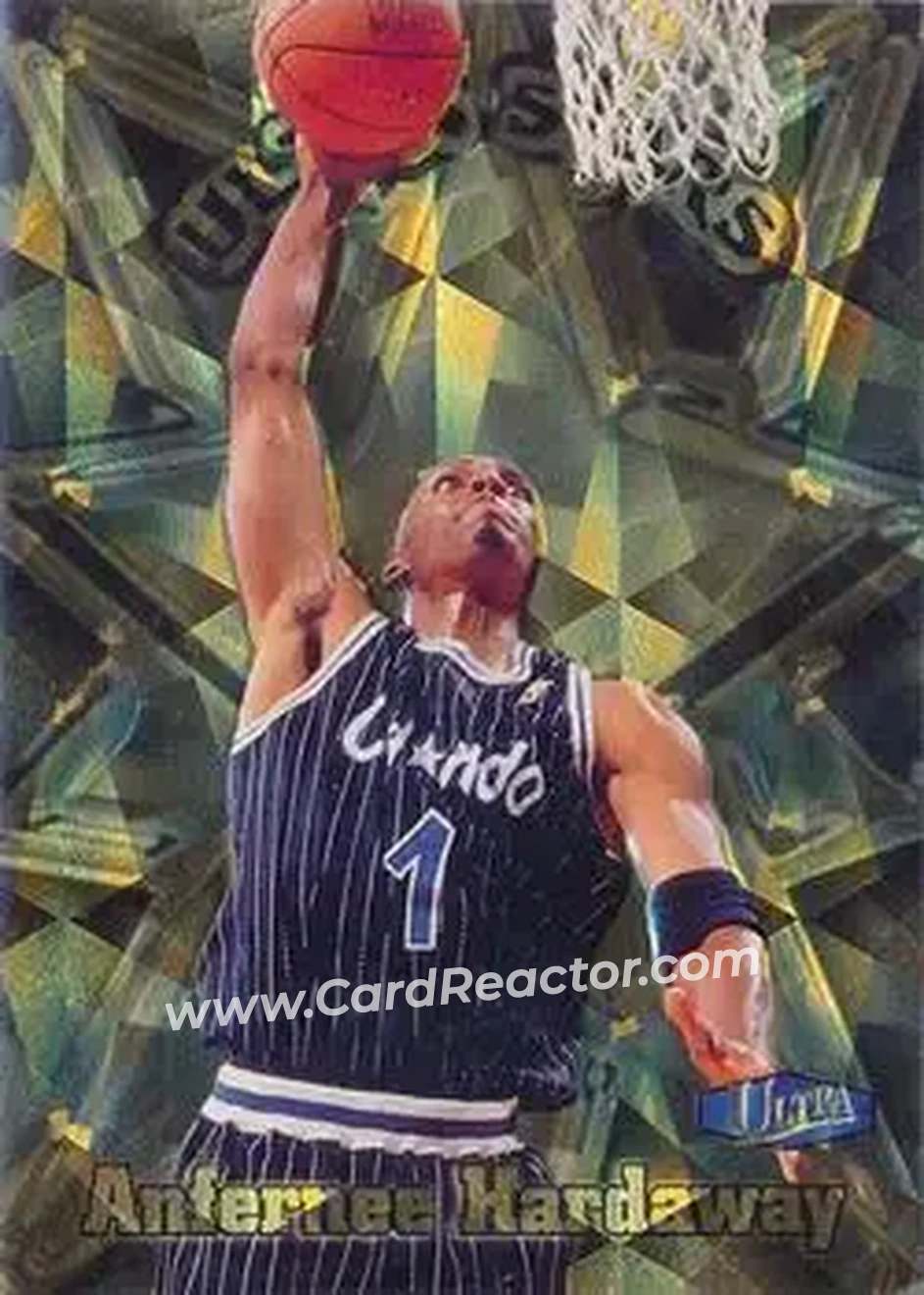 1997-98 Ultra - Ultra Stars Gold #7 US - Anfernee Hardaway - Orlando Magic - Front 1997-98 Ultra - Ultra Stars Gold #7 US - Anfernee Hardaway - Orlando Magic - Front