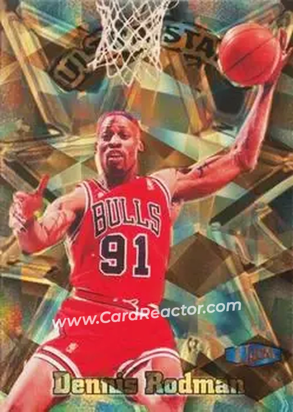 1997-98 Ultra - Ultra Stars Gold #10 US - Dennis Rodman - Chicago Bulls - Front