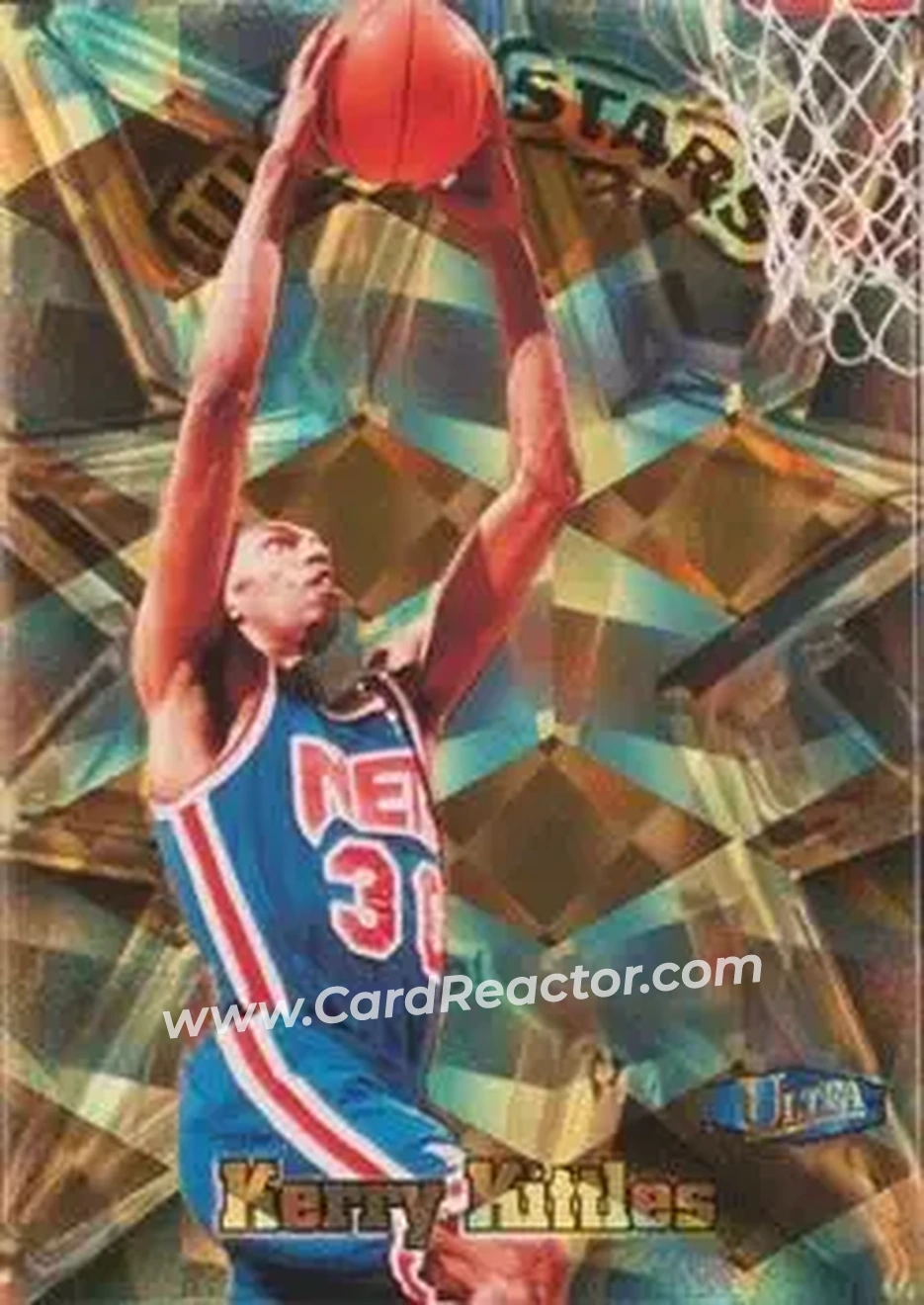 1997-98 Ultra - Ultra Stars Gold #13 US - Kerry Kittles - New Jersey Nets - Front 1997-98 Ultra - Ultra Stars Gold #13 US - Kerry Kittles - New Jersey Nets - Front