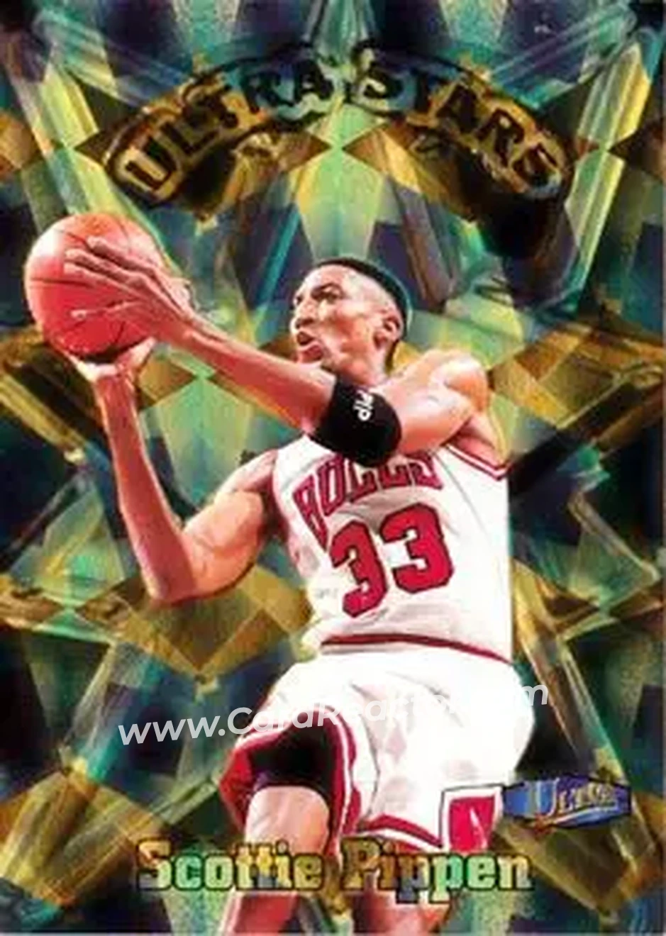 1997-98 Ultra - Ultra Stars Gold #15 US - Scottie Pippen - Chicago Bulls - Front 1997-98 Ultra - Ultra Stars Gold #15 US - Scottie Pippen - Chicago Bulls - Front