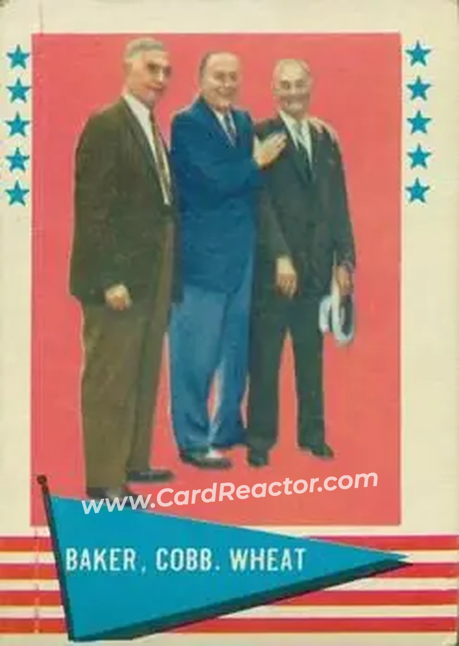 1961 Fleer Baseball Greats (F418-3) #1 - Frank Baker - Ty Cobb - Zack Wheat CL - Philadelphia Athletics - Detroit Tigers - Brooklyn Dodgers - Front