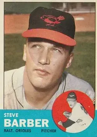 1963 Topps #12 - Steve Barber - Baltimore Orioles