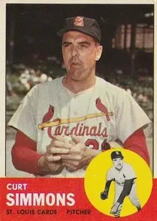 1963 Topps #22 - Curt Simmons - St. Louis Cardinals