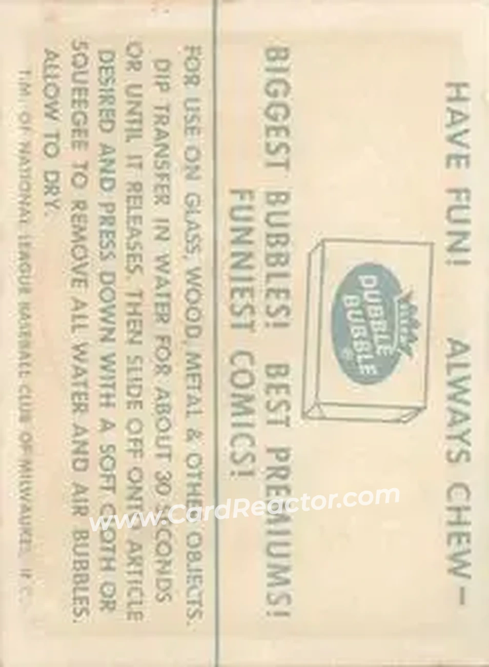 1961 Fleer Baseball Greats (F418-3) - Team Decals #NNO - Milwaukee Braves - Milwaukee Braves - Milwaukee Braves - Back