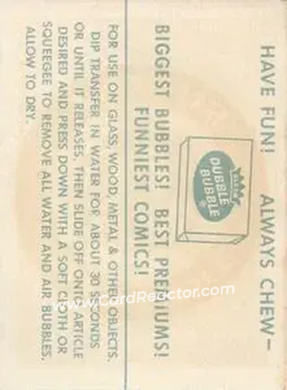 1961 Fleer Baseball Greats (F418-3) - Team Decals #NNO - Washington Senators - Washington Senators - Washington Senators - Back