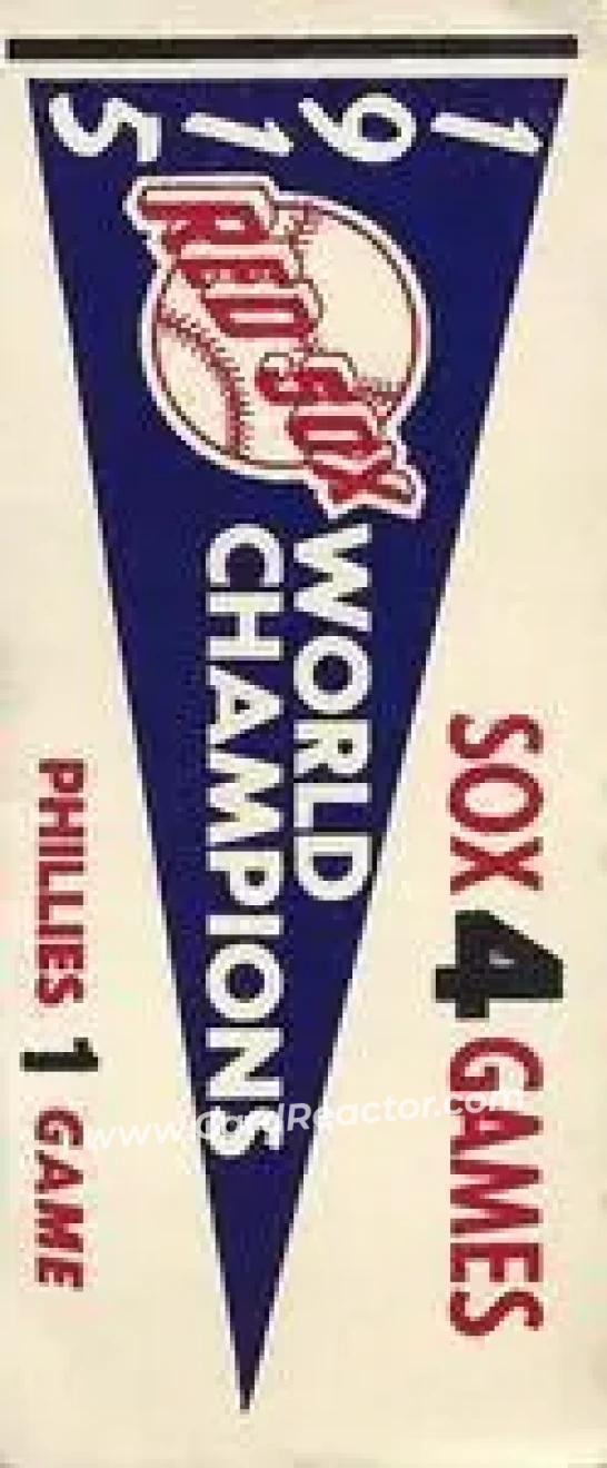1961 Fleer Baseball Greats (F418-3) - World Series Pennant Stickers #NNO - 1915 World Series - Boston Red Sox - Boston Red Sox - Front 1961 Fleer Baseball Greats (F418-3) - World Series Pennant Stickers #NNO - 1915 World Series - Boston Red Sox - Boston Red Sox - Front