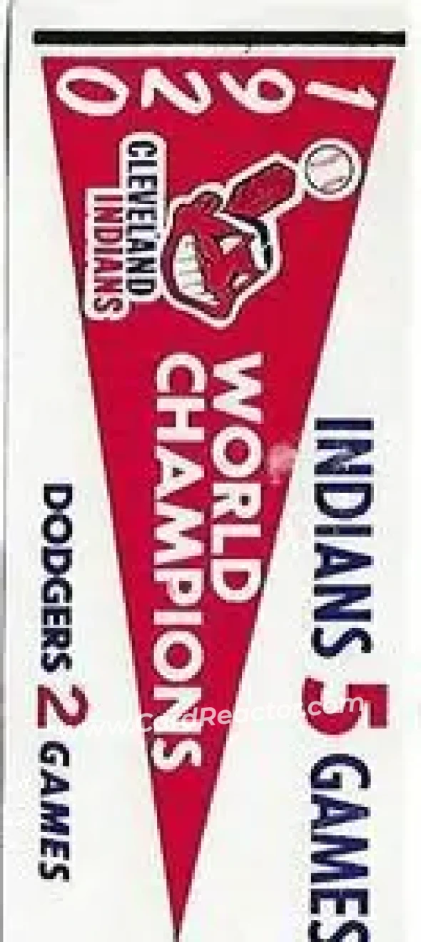 1961 Fleer Baseball Greats (F418-3) - World Series Pennant Stickers #NNO - 1920 World Series - Cleveland Indians - Cleveland Indians - Front