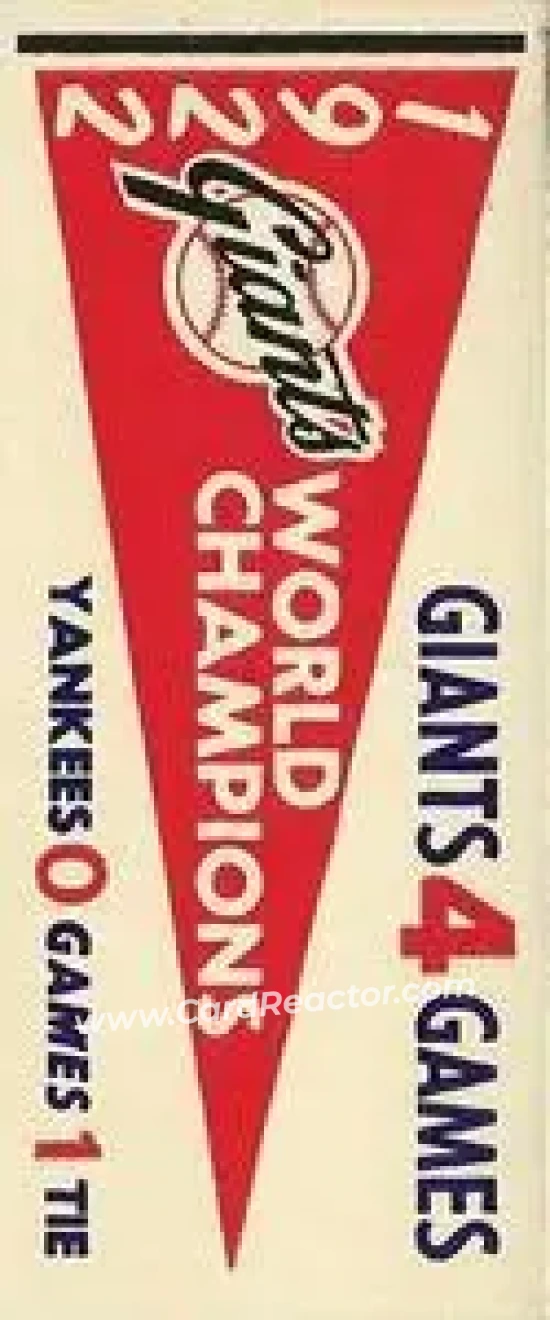1961 Fleer Baseball Greats (F418-3) - World Series Pennant Stickers #NNO - 1922 World Series - New York Giants - New York Giants - Front