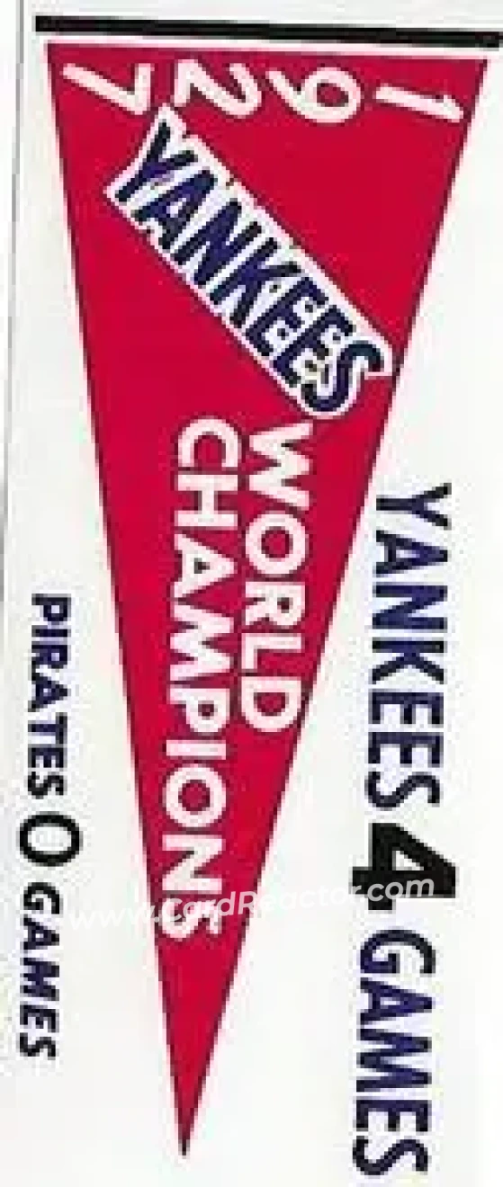 1961 Fleer Baseball Greats (F418-3) - World Series Pennant Stickers #NNO - 1927 World Series - New York Yankees - New York Yankees - Front
