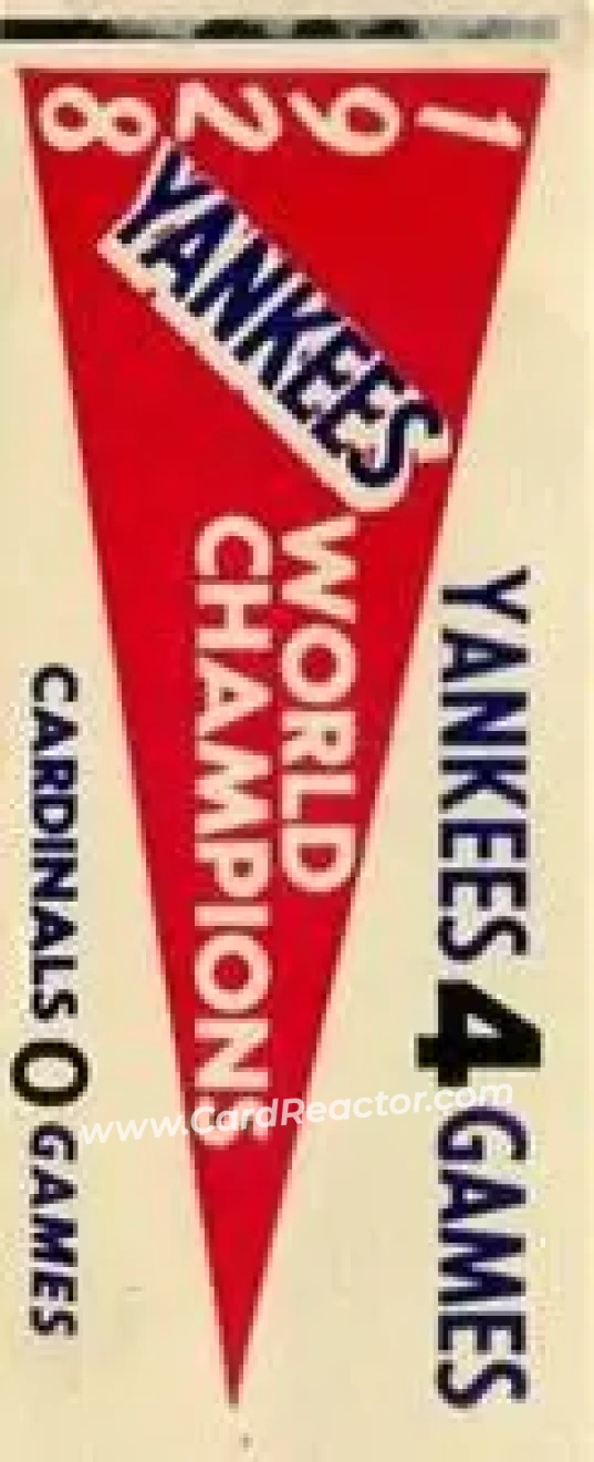1961 Fleer Baseball Greats (F418-3) - World Series Pennant Stickers #NNO - 1928 World Series - New York Yankees - New York Yankees - Front