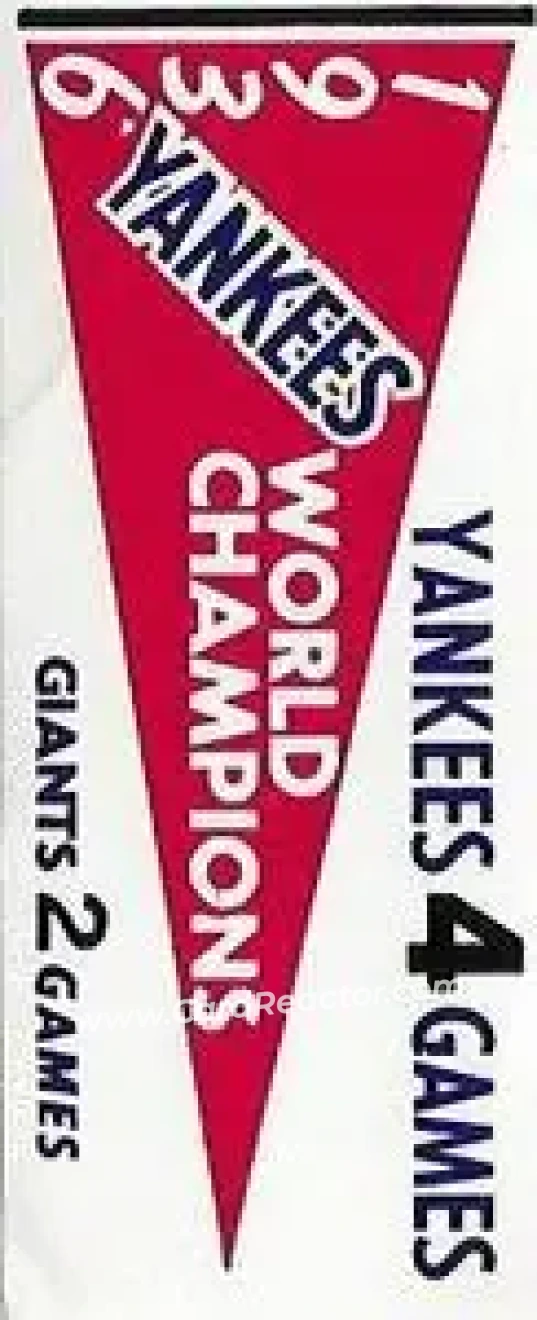 1961 Fleer Baseball Greats (F418-3) - World Series Pennant Stickers #NNO - 1936 World Series - New York Yankees - New York Yankees - Front